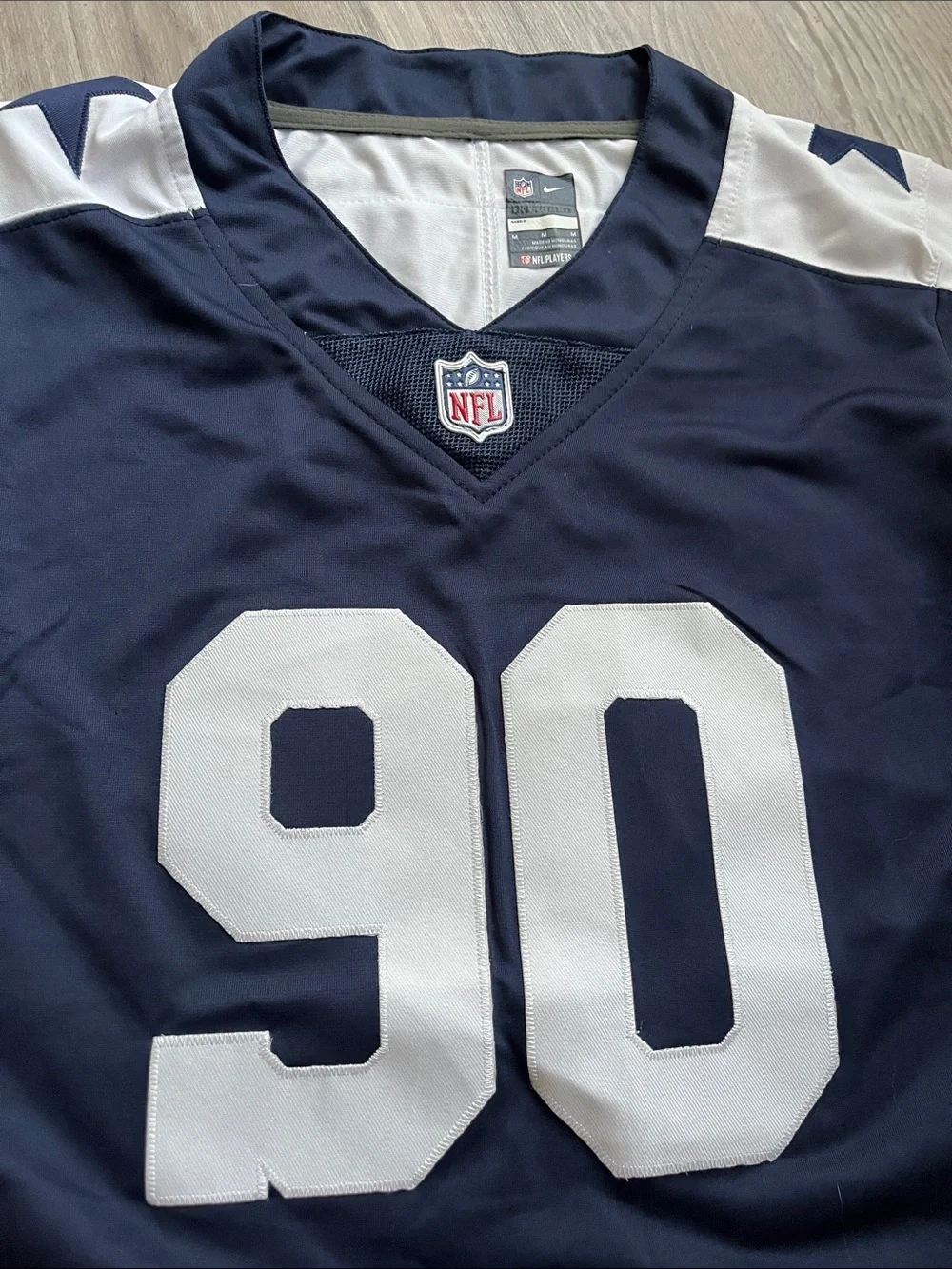 Nike Youth Navy and White #90 Football Jersey LAWRENCE